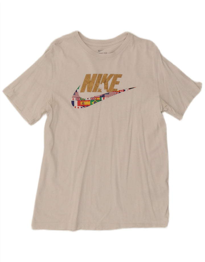 Nike T-shirt graphique pour homme en coton blanc moyen