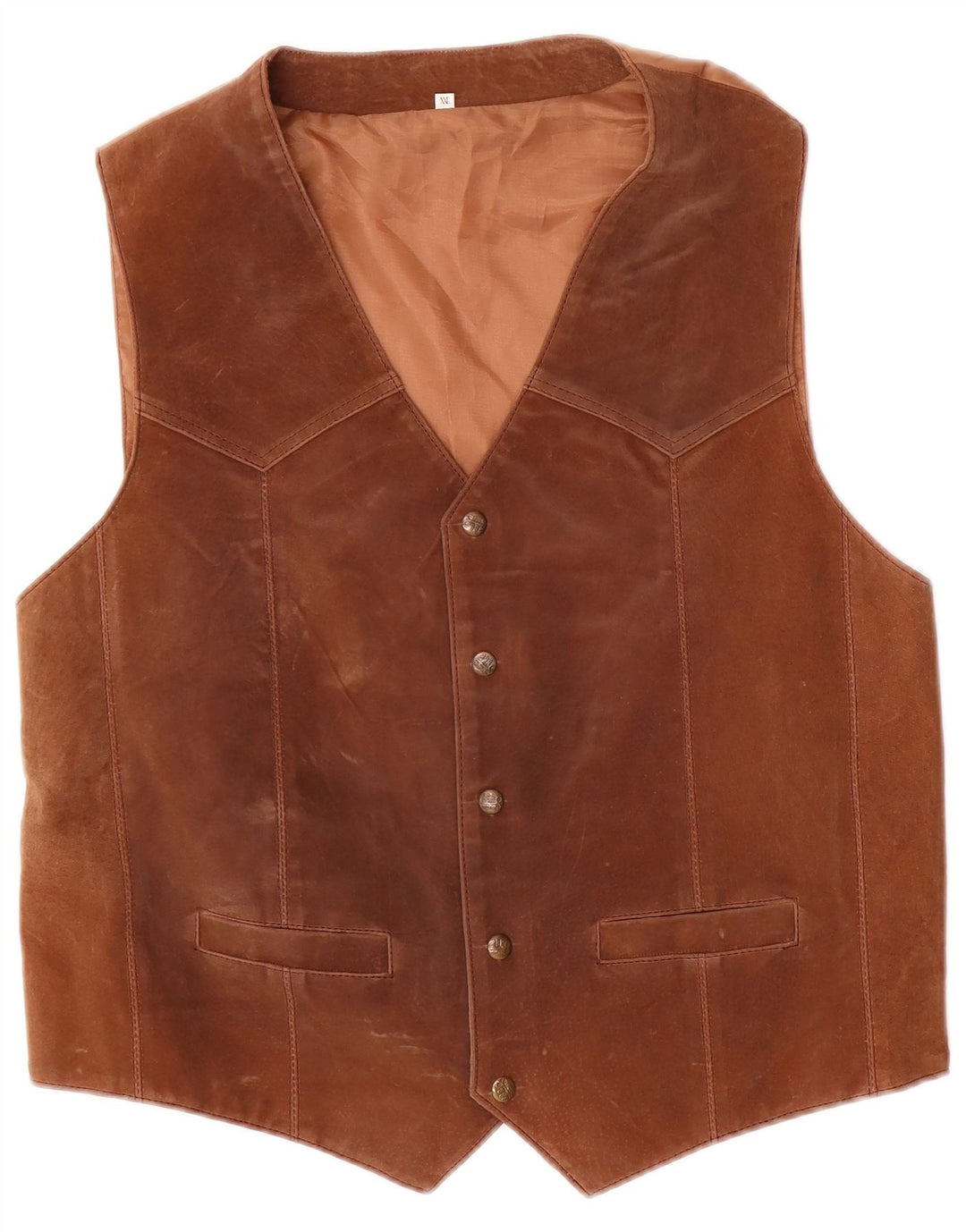 gilet en daim vintage pour hommes 2XL Marron