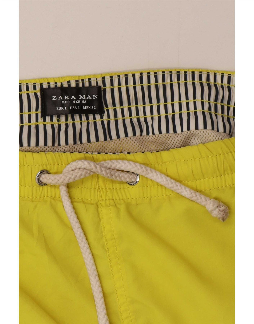 Zara Short De Bain Homme Large Jaune Polyester