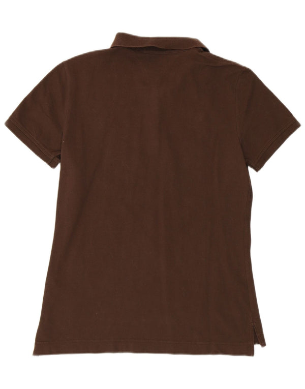 TOMMY HILFIGER Polo coupe classique pour femme UK 12 coton marron moyen