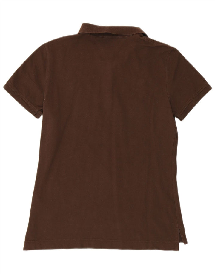 TOMMY HILFIGER Polo coupe classique pour femme UK 12 coton marron moyen