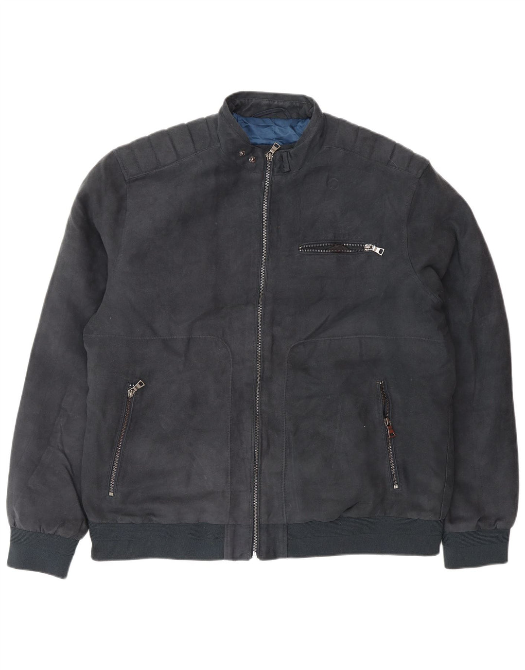 Marks & Spencer Veste Bomber Homme UK 42 XL Bleu Marine Polyester