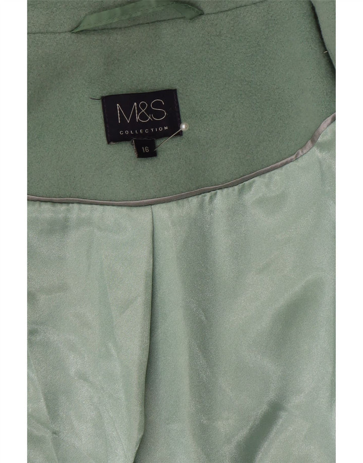 Marks & Spencer Manteau double boutonnage pour femme UK 16 Grande laine verte