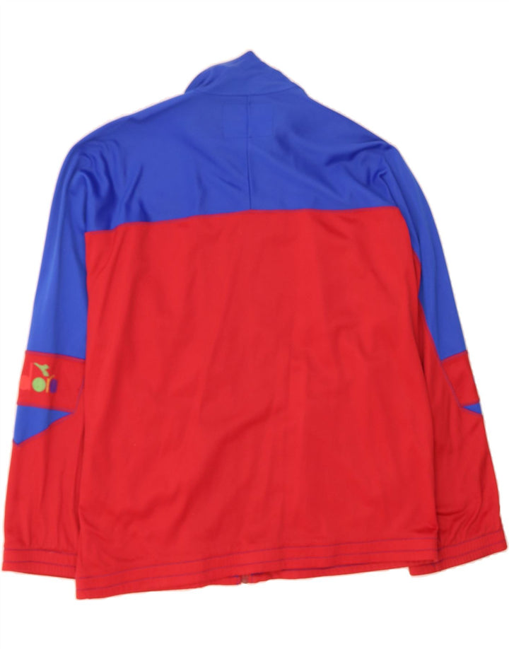 DIADORA Mens Tracksuit Top Jacket UK 40 Medium Red Colourblock Vintage Diadora and Second-Hand Diadora from Messina Hembry 