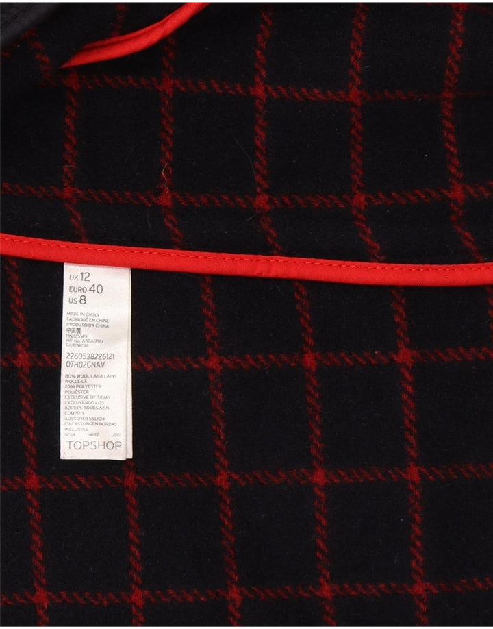 Topshop Duffle Coat à capuche pour femme UK 42 en laine bleu marine moyen
