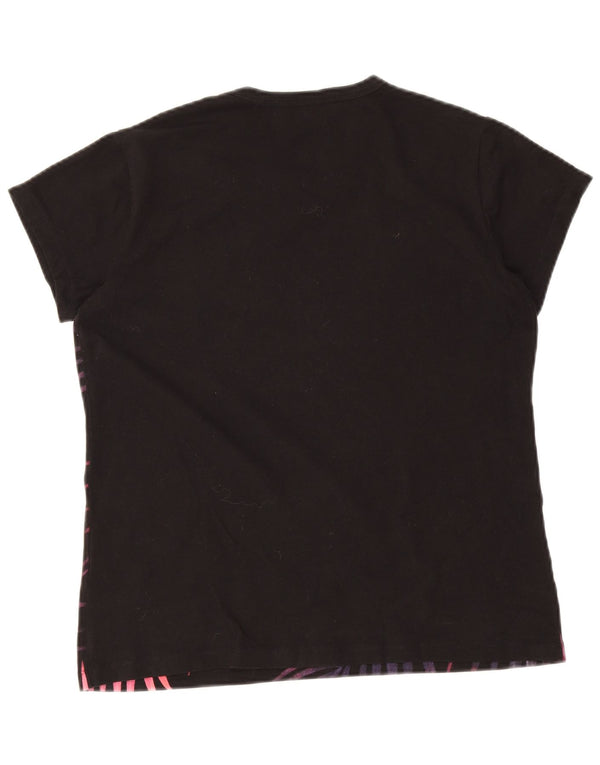 Koala Bay T-shirt graphique pour femme UK 14 Grand noir en coton hawaïen