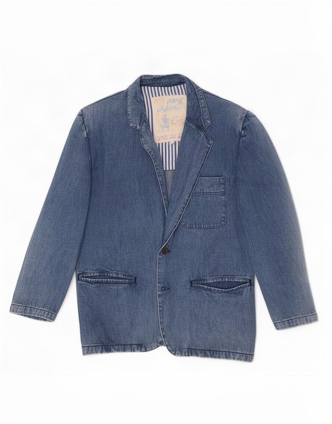 Carrera Veste blazer en jean à 2 boutons pour homme UK 38 Bleu moyen Coton