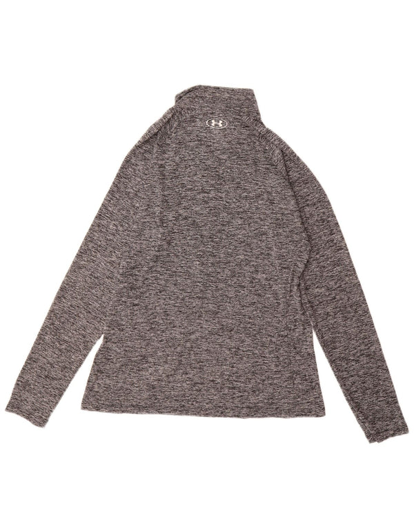 Under Armour Heat Gear Haut à manches longues pour femme UK 14 Large Gris Polyester