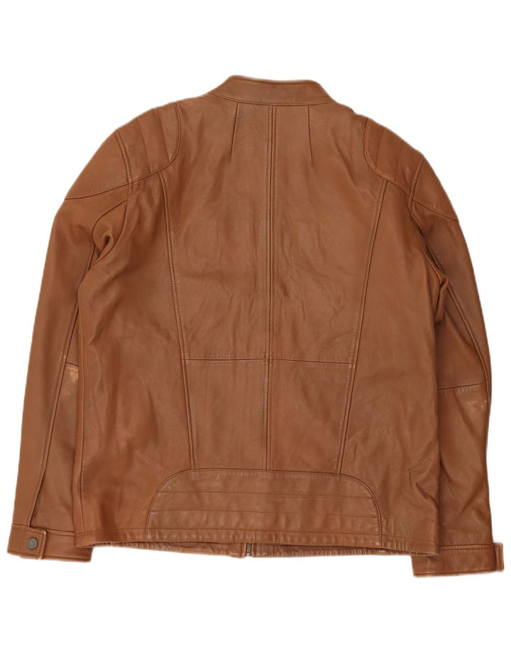 Bruno Banani Veste de motard en cuir pour homme UK 44 2XL Marron