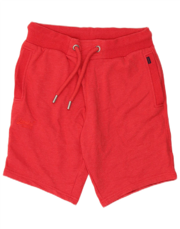 Superdry Short de Sport Homme Rouge Moyen Coton