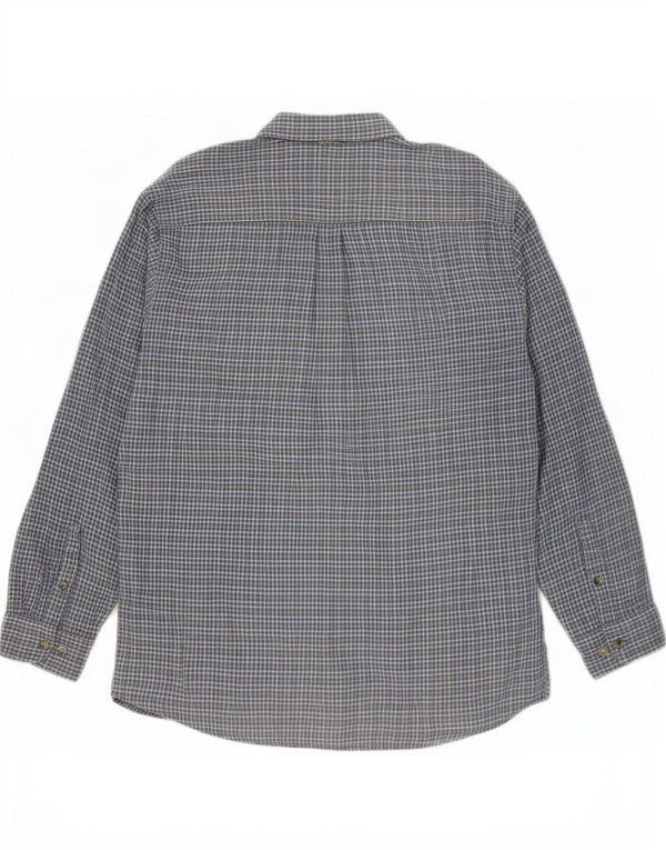 Timberland Chemise en flanelle pour homme en coton à carreaux bleus