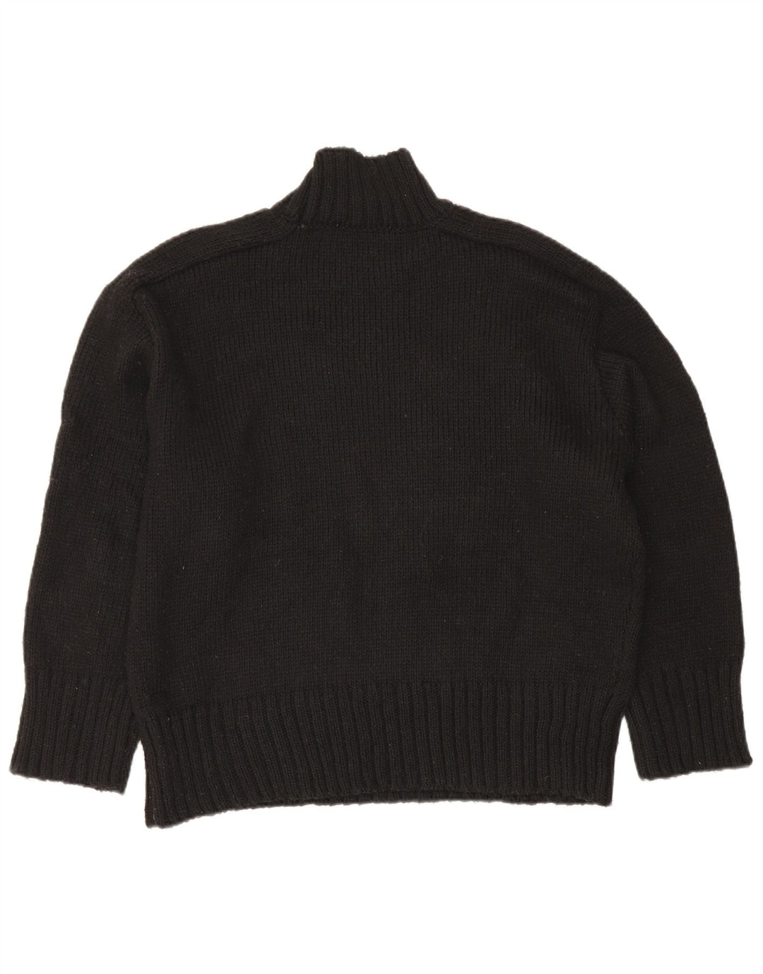 Zara Pull surdimensionné à col roulé pour femme UK 16 Large Noir