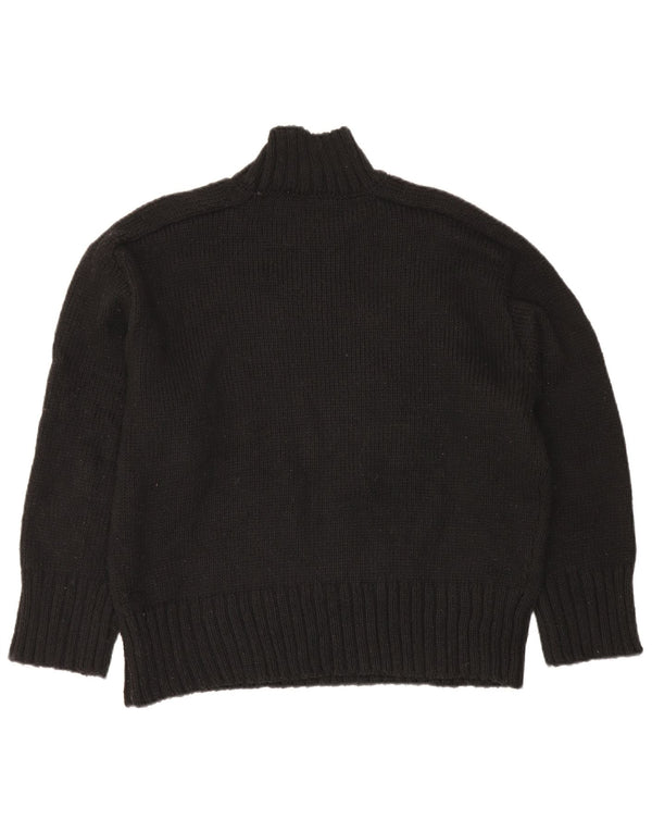 Zara Pull surdimensionné à col roulé pour femme UK 16 Large Noir