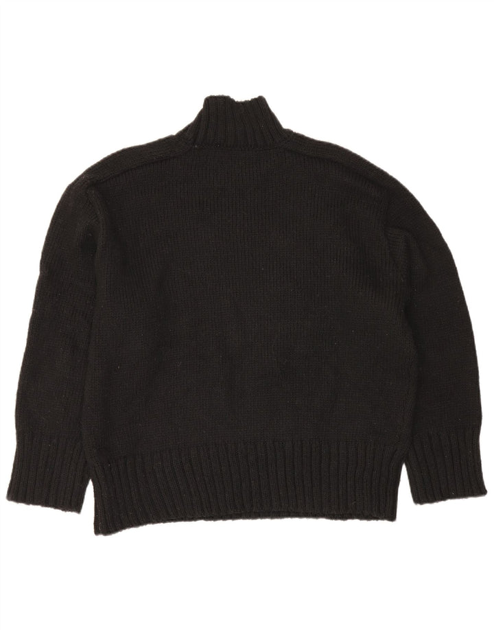 Zara Pull surdimensionné à col roulé pour femme UK 16 Large Noir