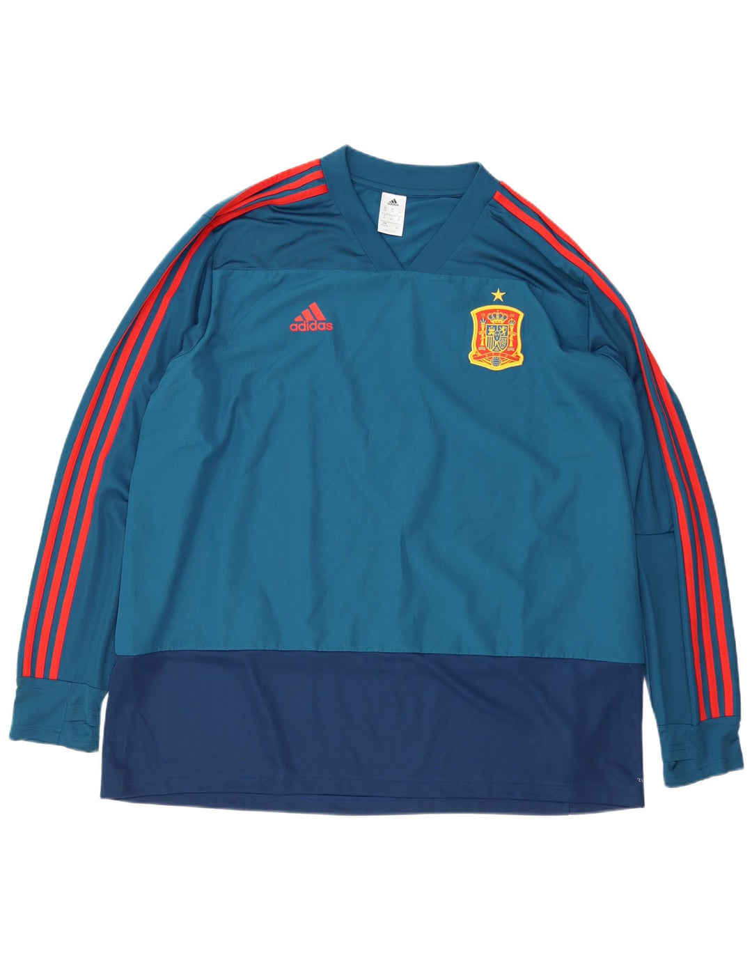 Adidas Haut à manches longues pour homme 3XL Bleu Colorblock Polyester