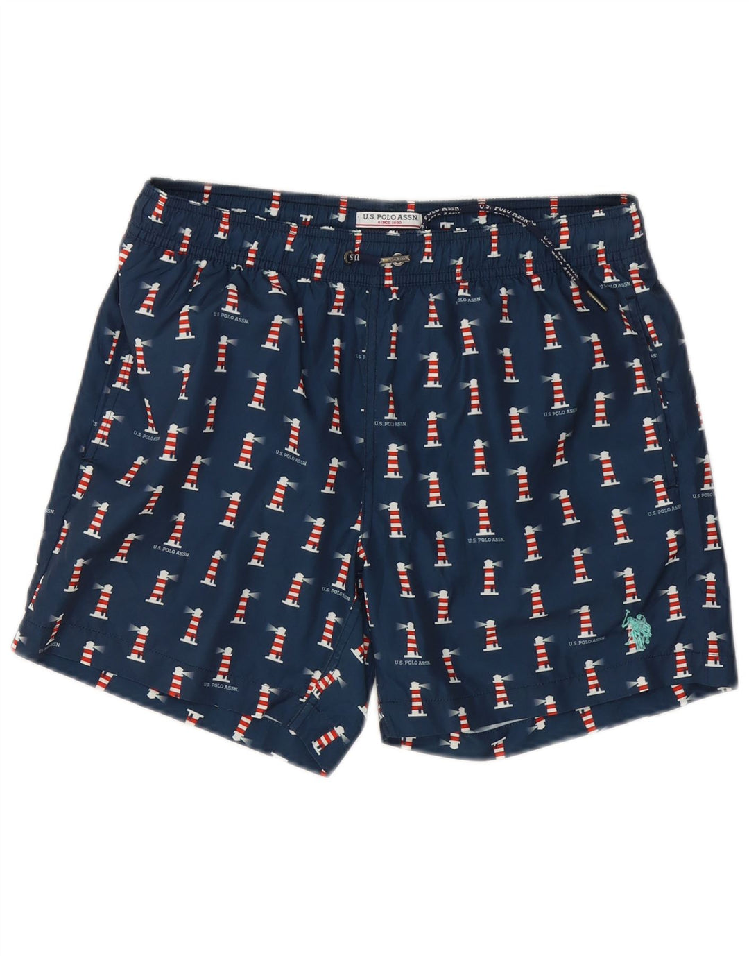 POLO AMÉRICAIN ASSN. Short De Bain Homme Bleu Marine Moyen À Pois