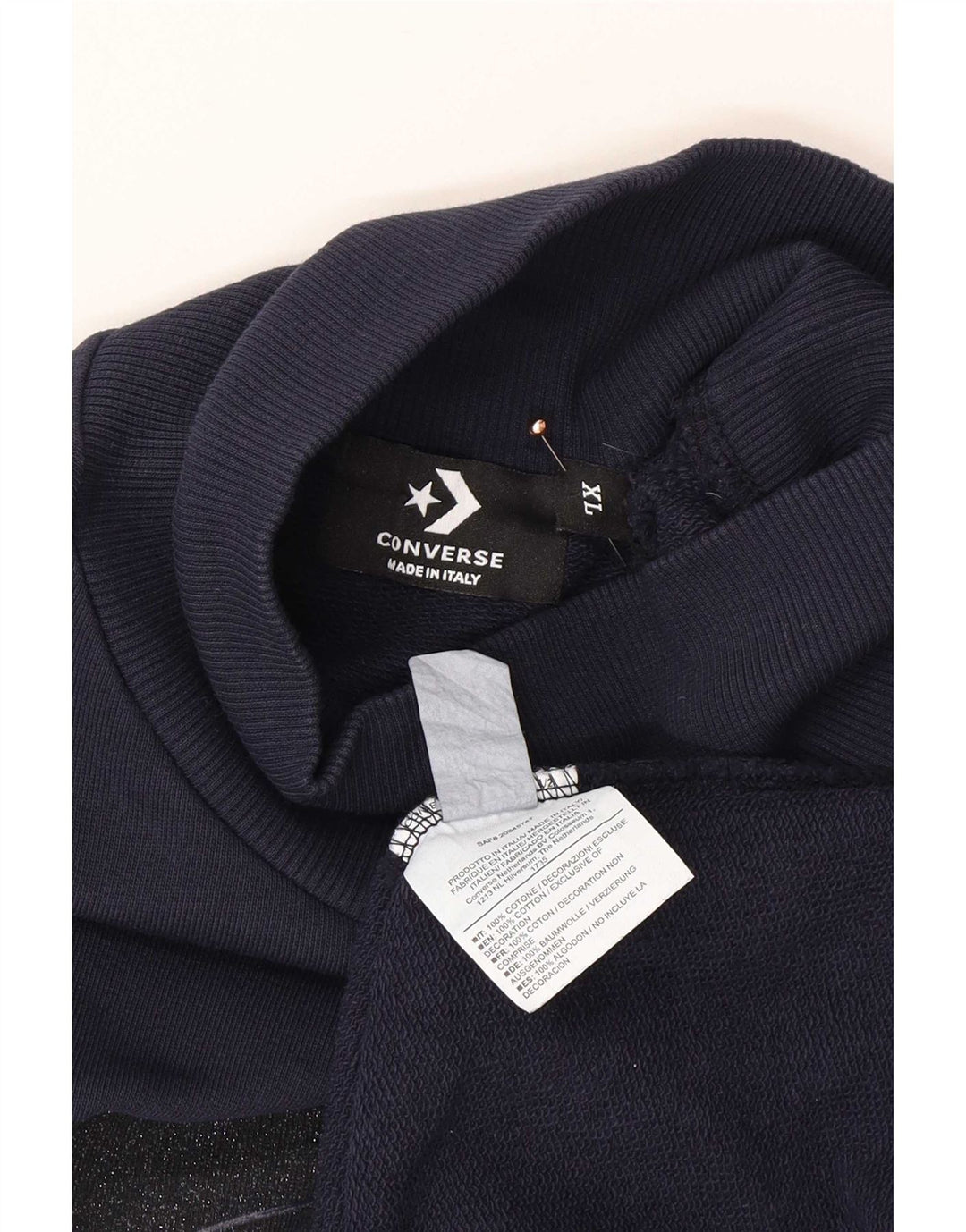 Converse Haut graphique à manches longues pour homme XL en coton bleu marine