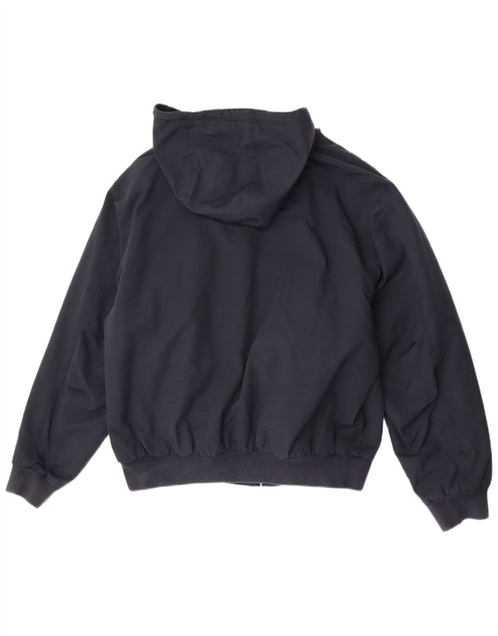 Lacoste Veste bomber à capuche pour homme Taille 54 XL Bleu marine Polyester