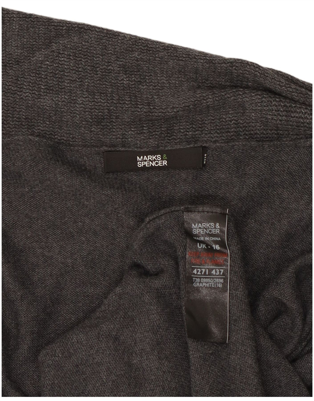 Marks & Spencer Pull cardigan ouvert long pour femme UK 16 Large Gris