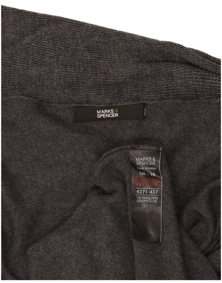 Marks & Spencer Pull cardigan ouvert long pour femme UK 16 Large Gris