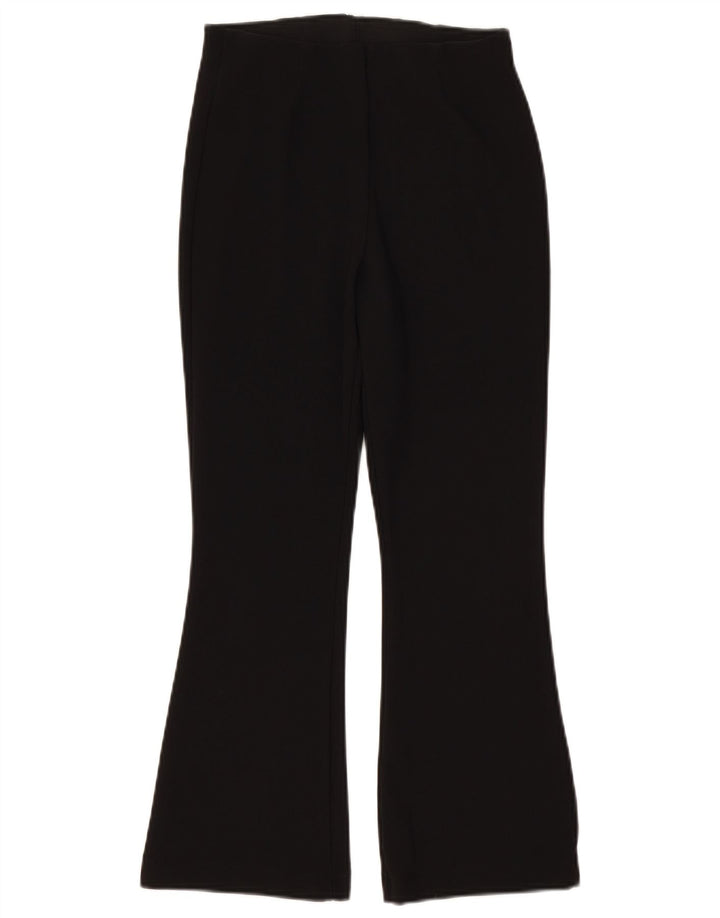 Zara Pantalon décontracté évasé pour femme Large W32 L26 Noir Polyester