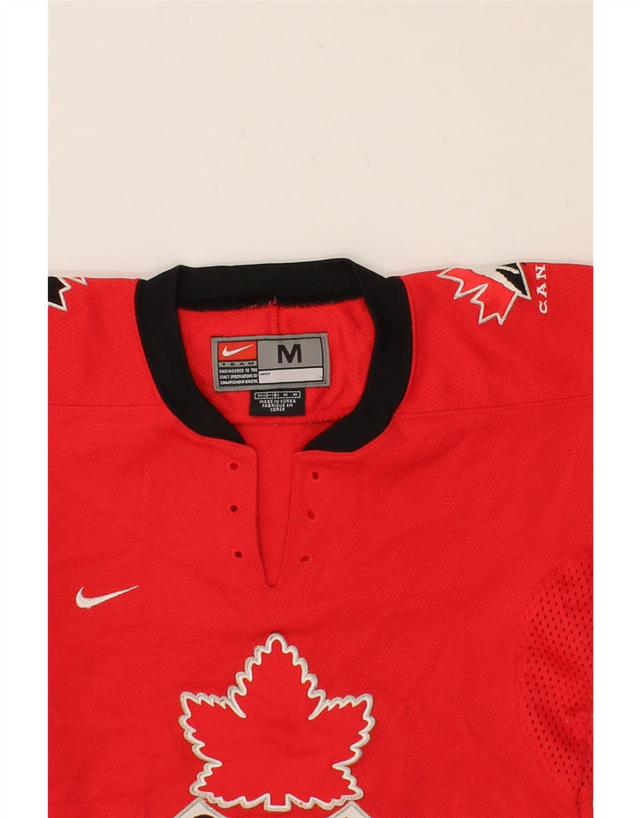 NIKE Boys Graphic Top 3/4 Sleeve 10-11 Years Medium  Red Striped Polyester Vintage Nike and Second-Hand Nike from Messina Hembry 