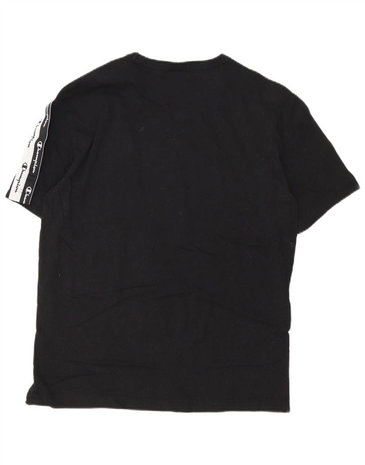 Champion T-Shirt Graphique Homme Noir Moyen Coton Colorblock