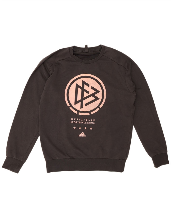 ADIDAS Sweat-Shirt Graphique Homme Gris Moyen Coton