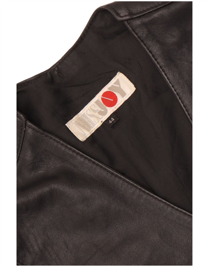 Joy Gilet en cuir pour femme IT 44 Noir moyen