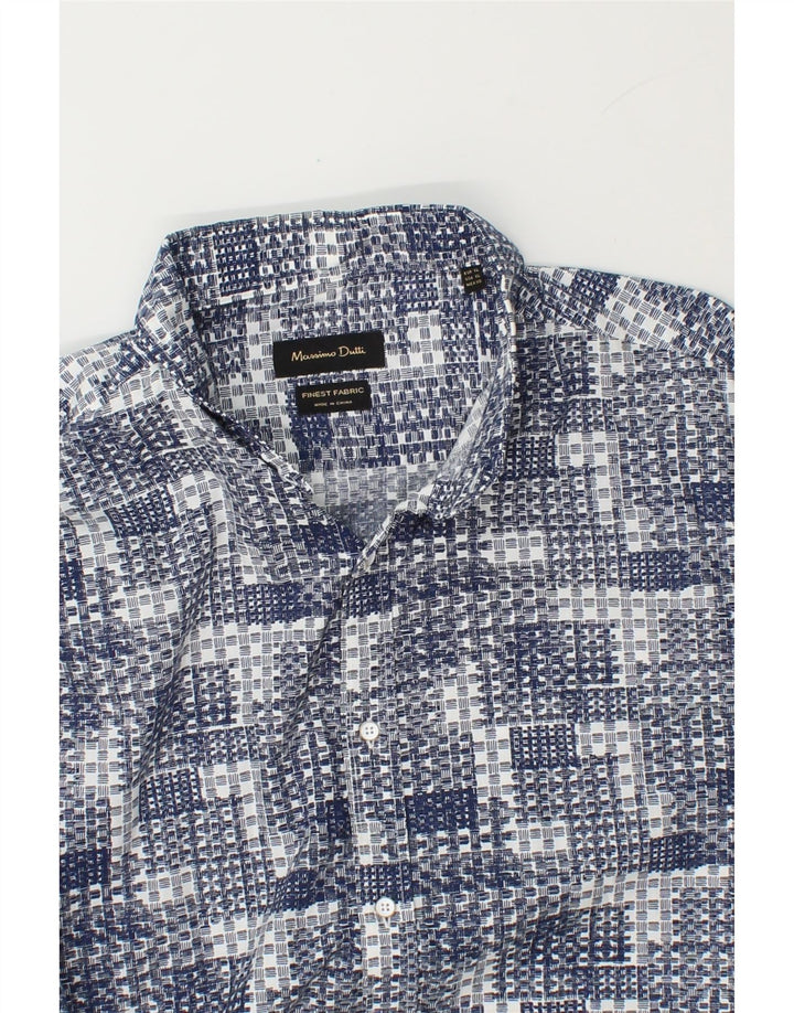 MASSIMO DUTTI Mens Abstract Shirt XL Blue Cotton Vintage Massimo Dutti and Second-Hand Massimo Dutti from Messina Hembry 