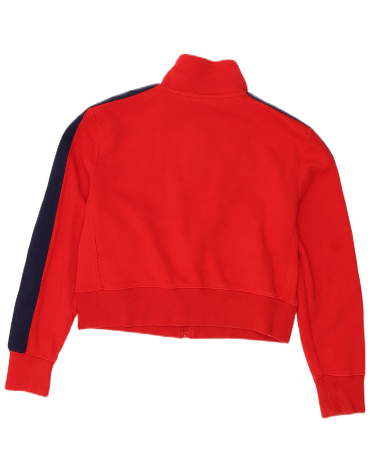 Superdry Veste de survêtement courte pour femme UK 14 Large Rouge Colourblock