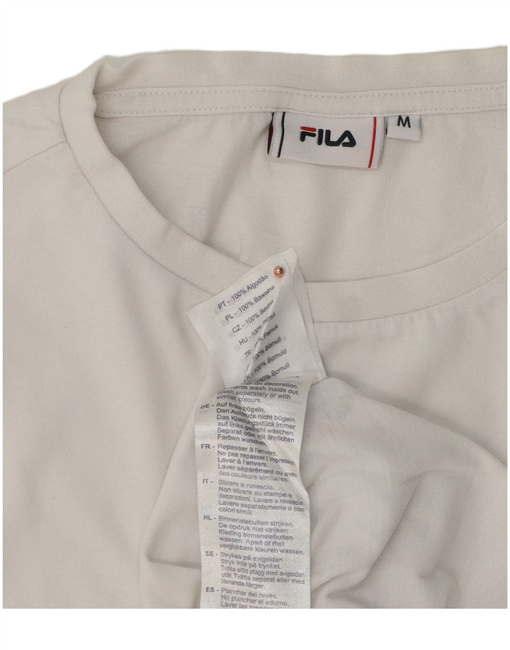 Fila T-Shirt Graphique Homme Blanc Moyen Coton