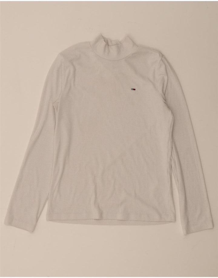 Tommy Hilfiger Haut à manches longues pour femme UK 12 Medium Blanc Polyester