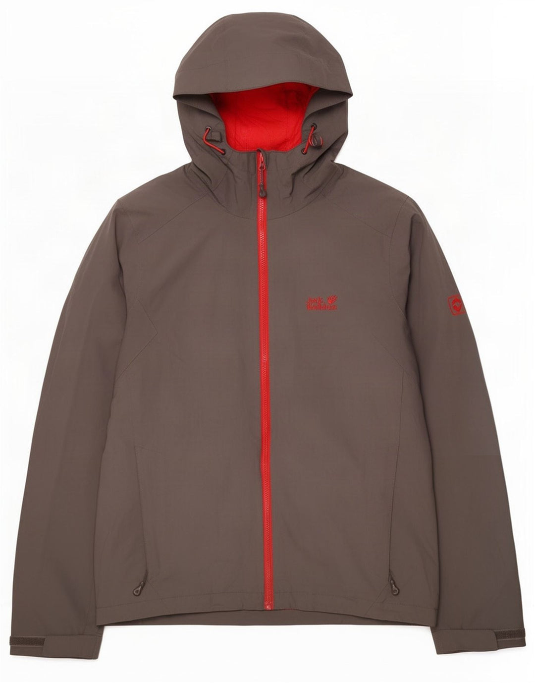 Jack Wolfskin Veste coupe-vent à capuche pour homme UK 36/38 Gris moyen Polyester