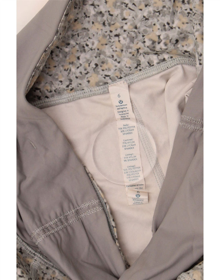 Lululemon Leggings courts pour femmes US 6 Polyester gris moyen floral