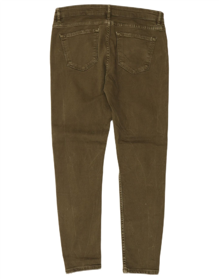 Zara Jean Slim Femme EU 40 Medium W30 L27 Kaki Colorblock