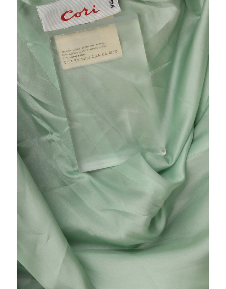 vintage Femme 1 Bouton Blazer Veste UK 18 XL Laine Verte