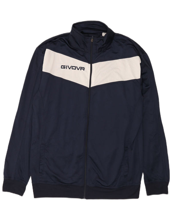 Givova Veste de survêtement graphique pour homme 4XL Bleu marine Colourblock