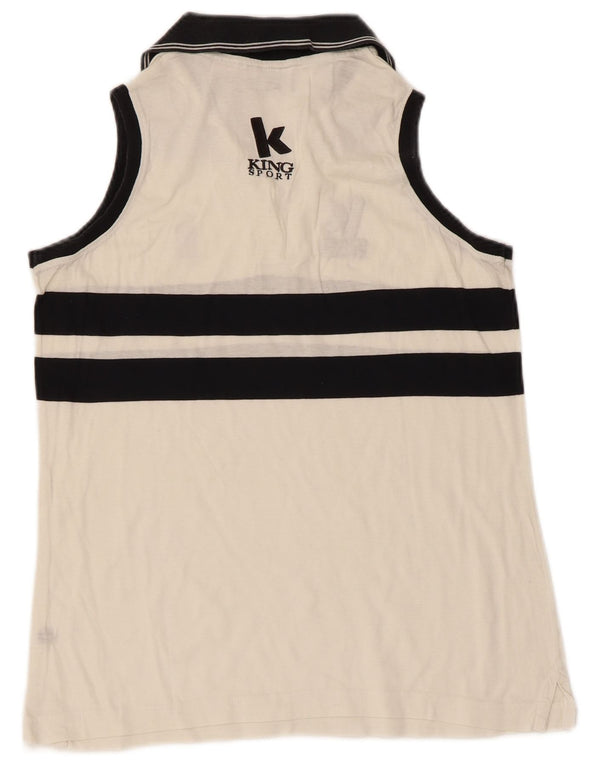 Nike Polo sans manches graphique pour femme UK 10 Small Blanc Colorblock