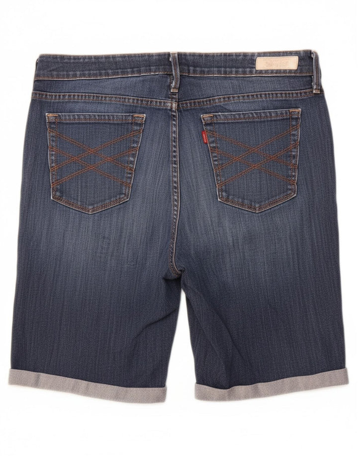 Levi's Femme 545 Bermuda Denim Short US 10 Large W34 Bleu Coton