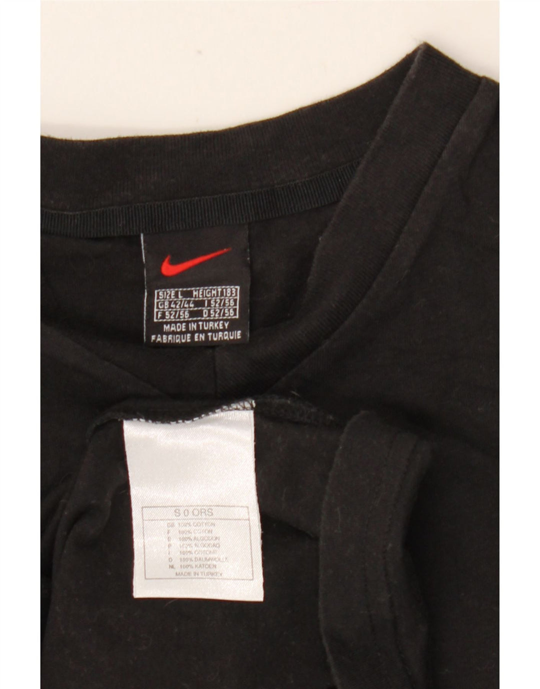 Nike T-shirt pour homme UK 42/44 Large Noir Coton