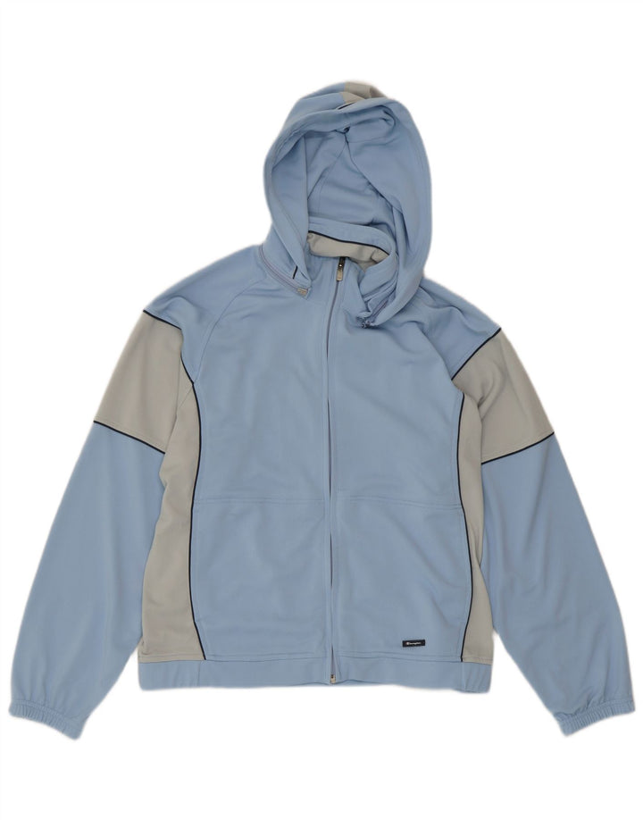 Champion Veste de Survêtement à Capuche Homme Bleu Moyen Polyester Colorblock
