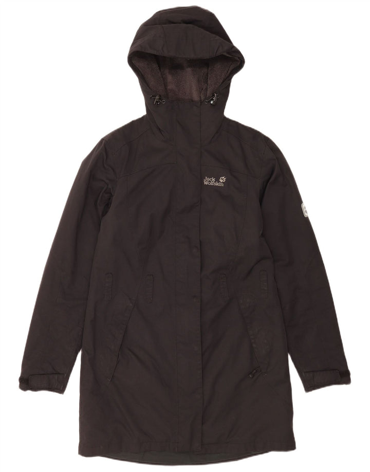 Jack Wolfskin Manteau coupe-vent surdimensionné à capuche pour femme UK 10 Petit Noir