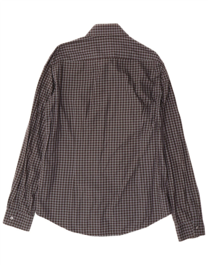 HUGO BOSS Chemise Slim Fit Homme Gris Moyen Vichy