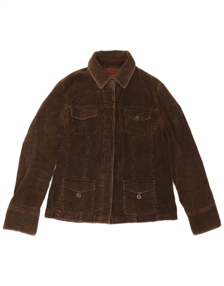 MONSOON Veste en velours côtelé pour femme UK 10 Petit coton marron