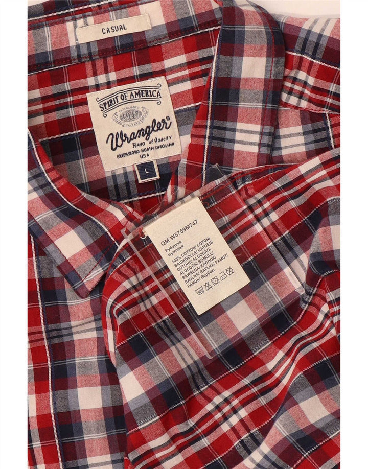 Wrangler Chemise Homme Grand Carreau Rouge Coton