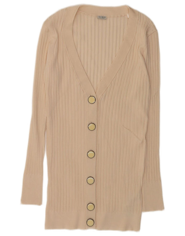 Guess Cardigan long pour femme UK 8 Small Viscose Beige