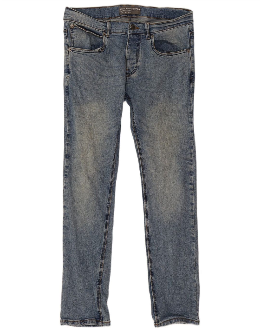 French Connection Jean Slim Homme W32 L32 Bleu Coton