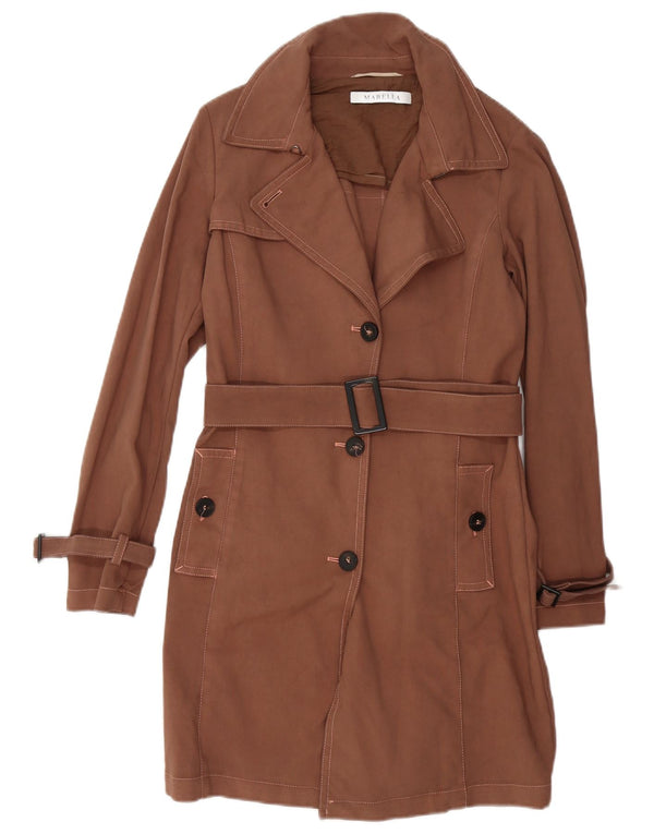 Marella Trench Femme UK 10 Petit Coton Marron