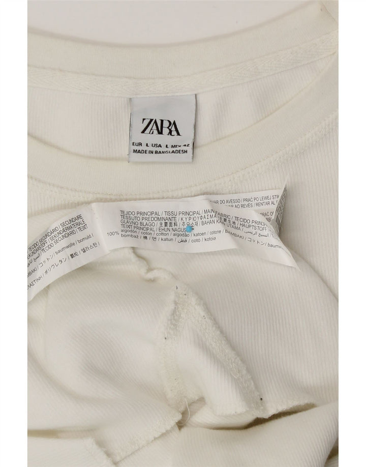 Zara Homme Top Manches Longues Grand Coton Blanc